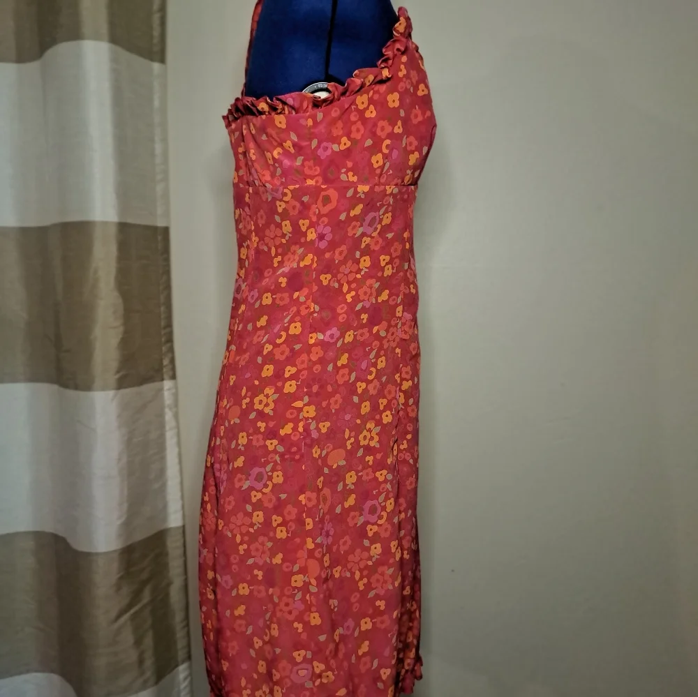 Express Pink Floral Dress Size 8 Spaghetti Summer Sundress Straps EUC Vacation - Picture 12 of 13